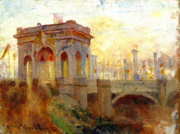 Triumphal Arch At Princes Bridge, Melbourne by Frederick Mccubbin Oil Painting Reproductions