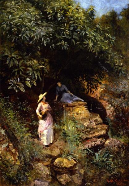 Two Sisters On A Rocky Hillside by Frederick Mccubbin