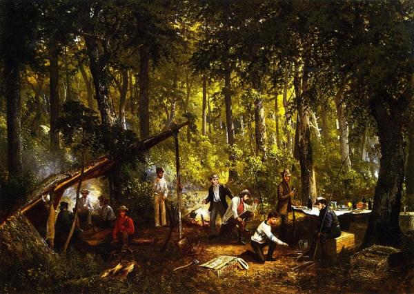 A Hunting Party In The Woods by Frederick Rondel
