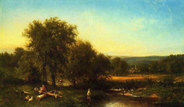 A Summer's Afternoon On Wappinger's Creek Near Poughkeepsie by Frederick Rondel
