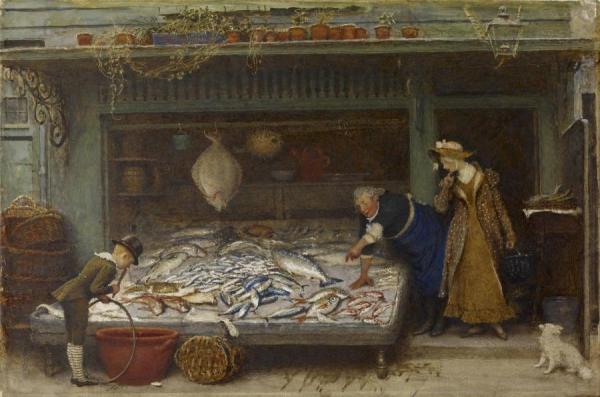 A Fishmonger's Shop by Frederick Walker