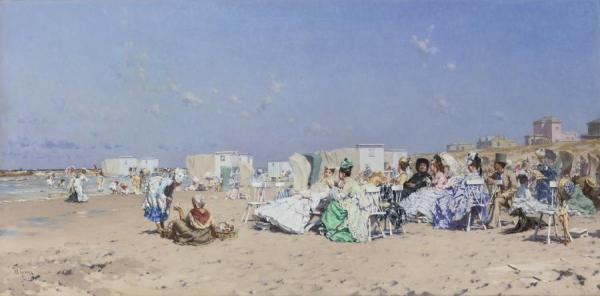 Beach At Schevingen, Holland by Frederik Henrdik Kaemmerer