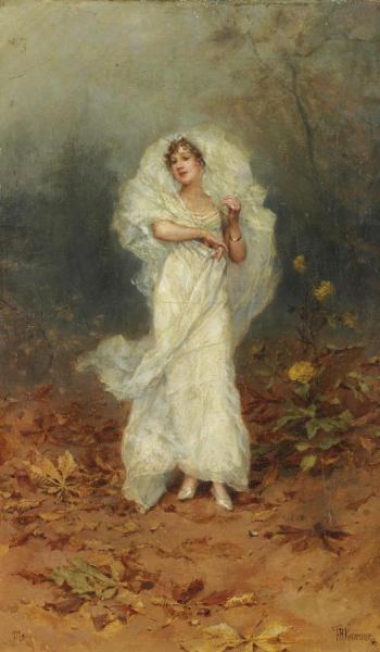 Promenade In The Woods by Frederik Henrdik Kaemmerer