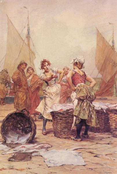 The Fishwives by Frederik Henrdik Kaemmerer