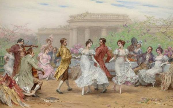 The Minuet by Frederik Henrdik Kaemmerer Oil Painting Reproductions