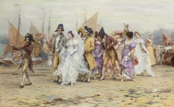 The Wedding Procession by Frederik Henrdik Kaemmerer