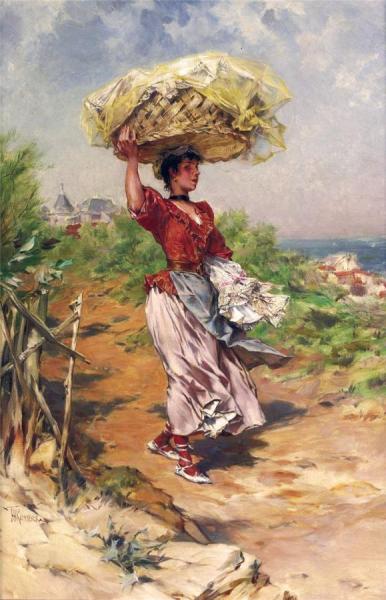 Walking Back On Washday by Frederik Henrdik Kaemmerer