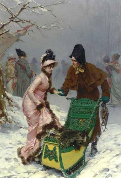Winter Flirtation by Frederik Henrdik Kaemmerer