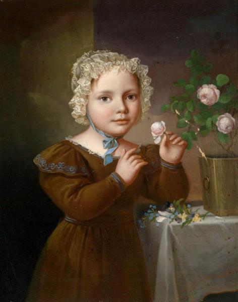 Girl With Roses by Fredrik Westin Oil Painting Reproductions