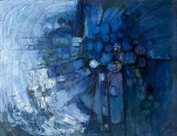 Blue Abstract by Freida Marion Ewart Scott