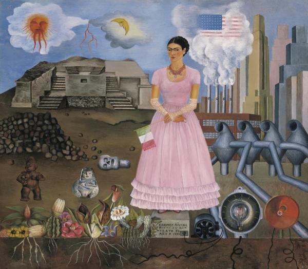 Self Portrait On The Borderline Between Mexico And The United States, 1932 by Frida Kahlo
