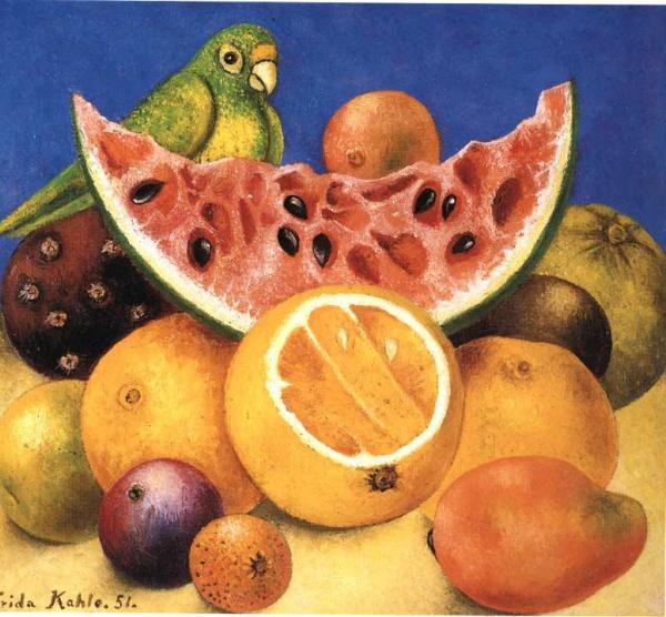 Still Life With Parrot by Frida Kahlo Oil Painting Reproductions