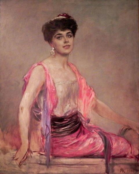 Study For A Portrait Of The Singer Geraldine Farrar by Friedrich August Von Kaulbach