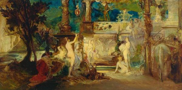Harem Scene by Friedrich Ernst Wolfrom