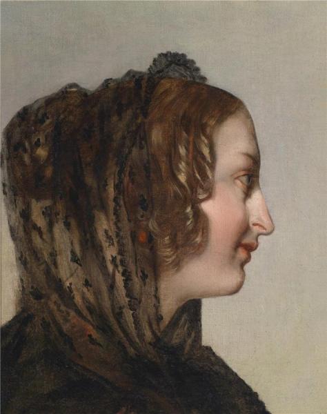 Female Head In Profile With Black Veil by Friedrich Von Amerling Oil Painting Reproductions