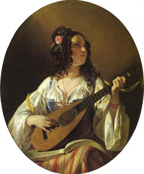 Friedrich Von Amerling Lute Player