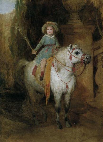 Oil Sketch For The Portrait Of Prince Johann Ii Of Liechtenstein On A Schimmelpony by Friedrich Von Amerling