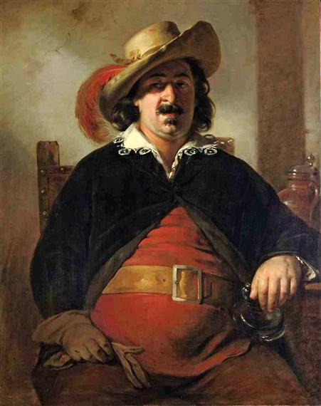 Painter Ignaz Raffalt As Falstaff by Friedrich Von Amerling Oil Painting Reproductions