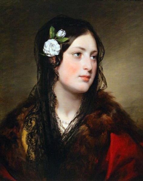 Portrait Of Elise Kreuzberger by Friedrich Von Amerling