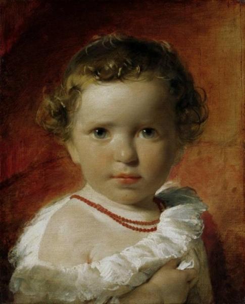 Friedrich Von Amerling Portrait Of Princess Caroline Of Liechtenstein Between The Ages Of One And A Half Years