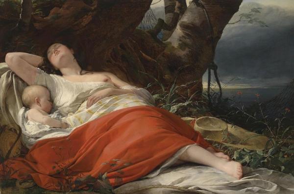 Sleeping Fisherwoman by Friedrich Von Amerling