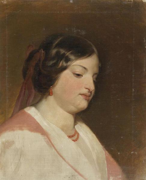 Study On The Portrait Of Fräulein Von Heintl by Friedrich Von Amerling