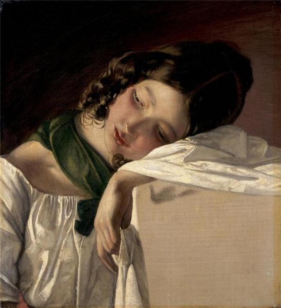 Young Girl by Friedrich Von Amerling Oil Painting Reproductions