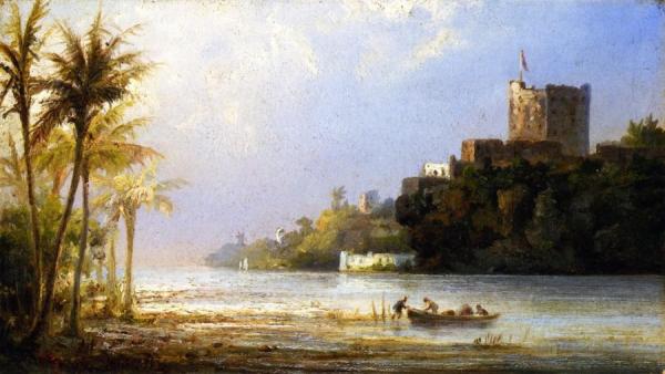 Entrance To The City Of St. Domingo, Columbus "tower" by Fritz Sigfried George Melbye Oil Painting Reproductions