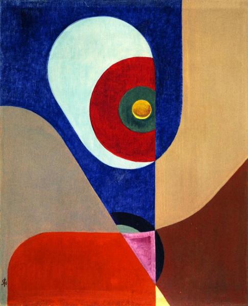 Composition With Yellow Ball by Fritz Stuckenberg