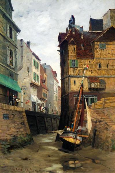 Fra Le Havre,lavvann by Fritz Thaulow