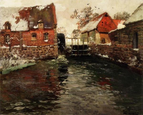 The Mill by Fritz Thaulow