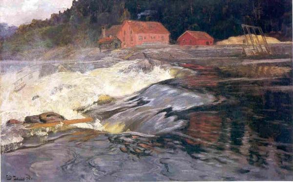Waterfalls In Norway by Fritz Thaulow Oil Painting Reproductions