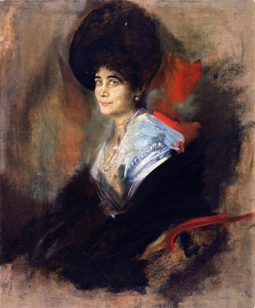 Katharina Fürstin Henckel Von Donnersmarck by Fritz Von Lenbach