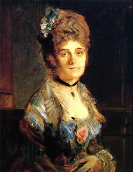 Portrait Of Countess Zecheny by Fritz Von Lenbach