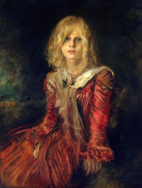 Portrait Of Marion Lenbach by Fritz Von Lenbach