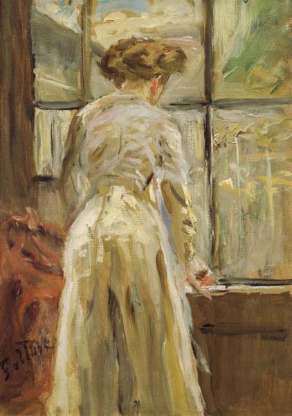 Woman At The Window by Fritz Von Uhde Oil Painting Reproductions