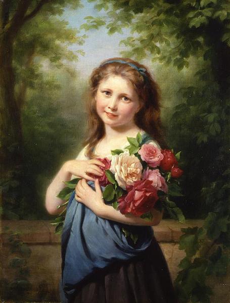 The Flower Gatherer by Fritz Zuber-buhler