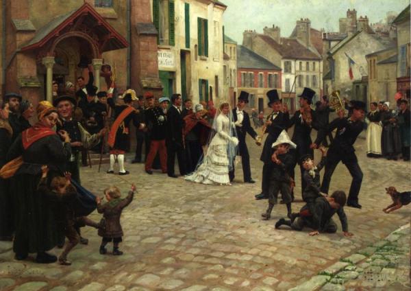 The Wedding Procession, Epinnay-sur-seine by Gabriel-charles Deneux