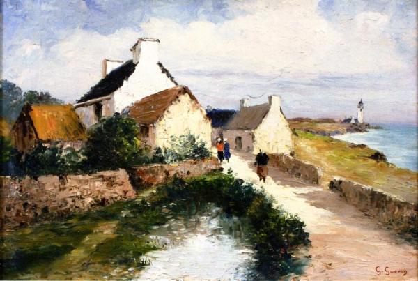 Breton Hamlet By The Sea by Gabriel Guerin