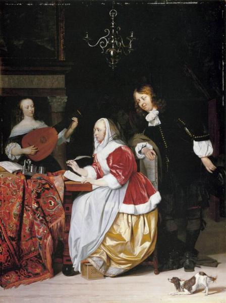 A Young Woman Composing Music by Gabriel Metsu Oil Painting Reproductions