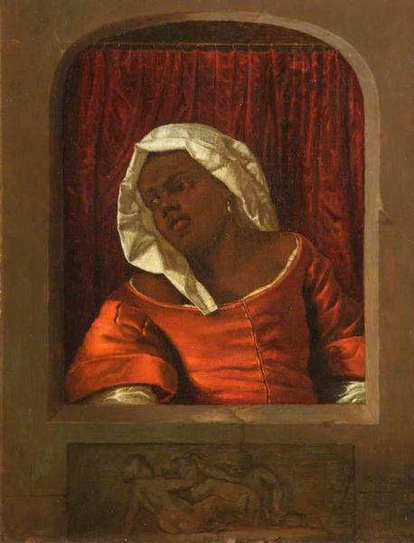 Head Of A Negress In A Simulated Opening by Gabriel Metsu
