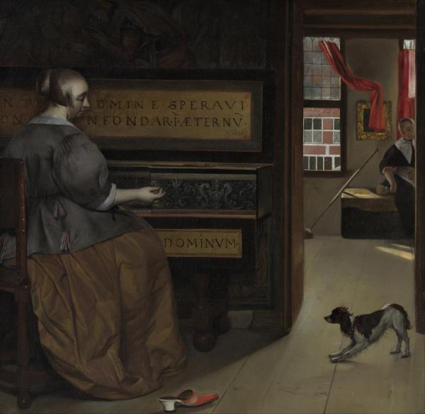 Lady At A Virginal by Gabriel Metsu