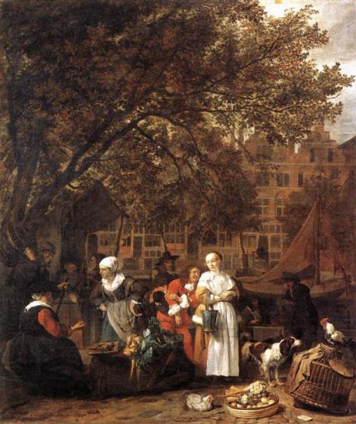 Vegetable Market In Amsterdam by Gabriel Metsu