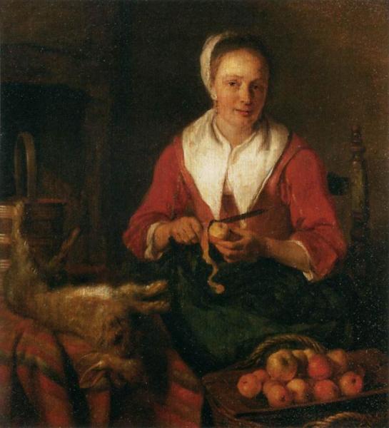 Woman Peeling An Apple by Gabriel Metsu