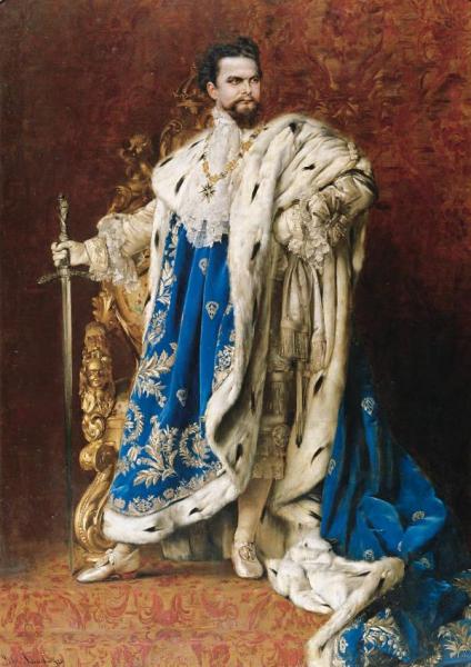Portrait Of Ludwig Ii Of Bavaria As The Grand Master Of The Order Of The Knights Of St. George by Gabriel Schachinger