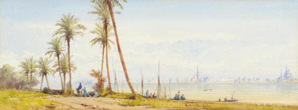View Of The Nile by Gabriele Carelli Oil Painting Reproductions