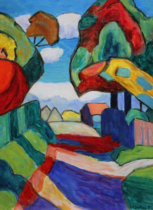 Road In A Multicolored October, 1959 by Gabriele Münter
