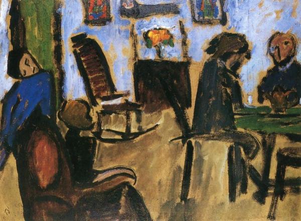 After Tea I by Gabriele Münter Oil Painting Reproductions