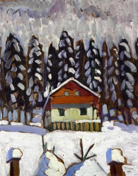 Cabin In The Snow At Kochel by Gabriele Münter