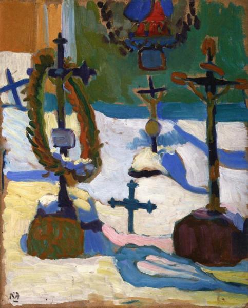 Crosses In The Graveyard Of Kochel by Gabriele Münter